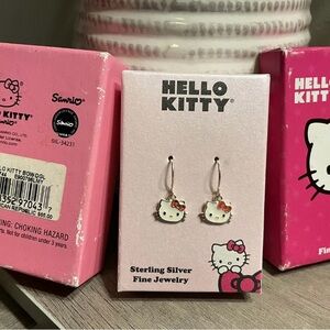 Vintage Sanrio Hello Kitty Pink and Silver Earrings